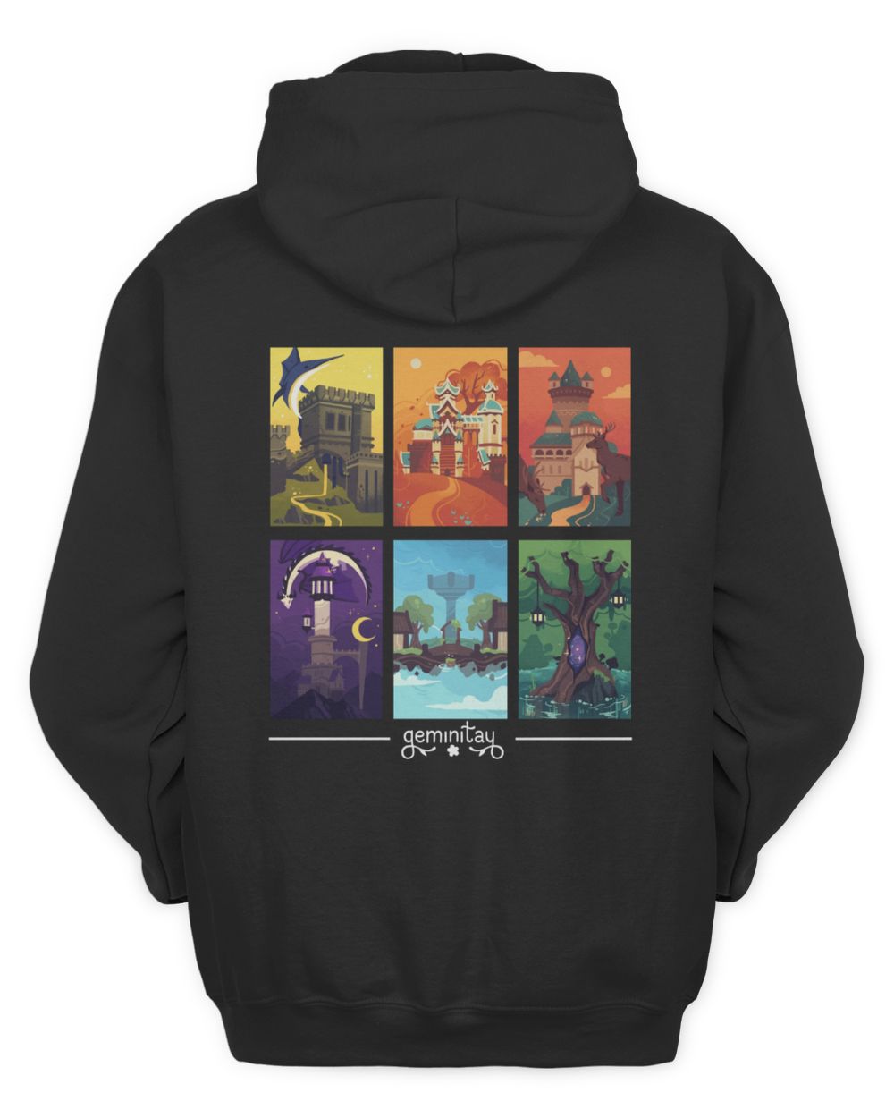 Geminitay Merch Rainbow Bases Black Hoodie