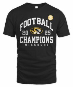 2025 Football Champions Missouri Tigers SEC Tee Shirt