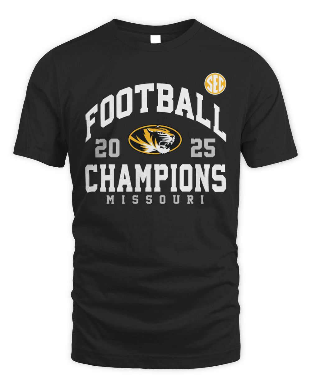 2025 Football Champions Missouri Tigers SEC Tee Shirt