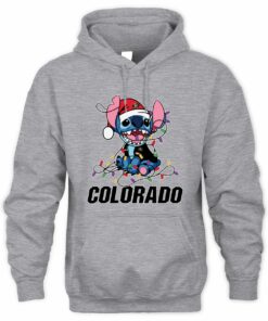 Colorado Buffaloes Stitch Santa Christmas Lights Hoodie