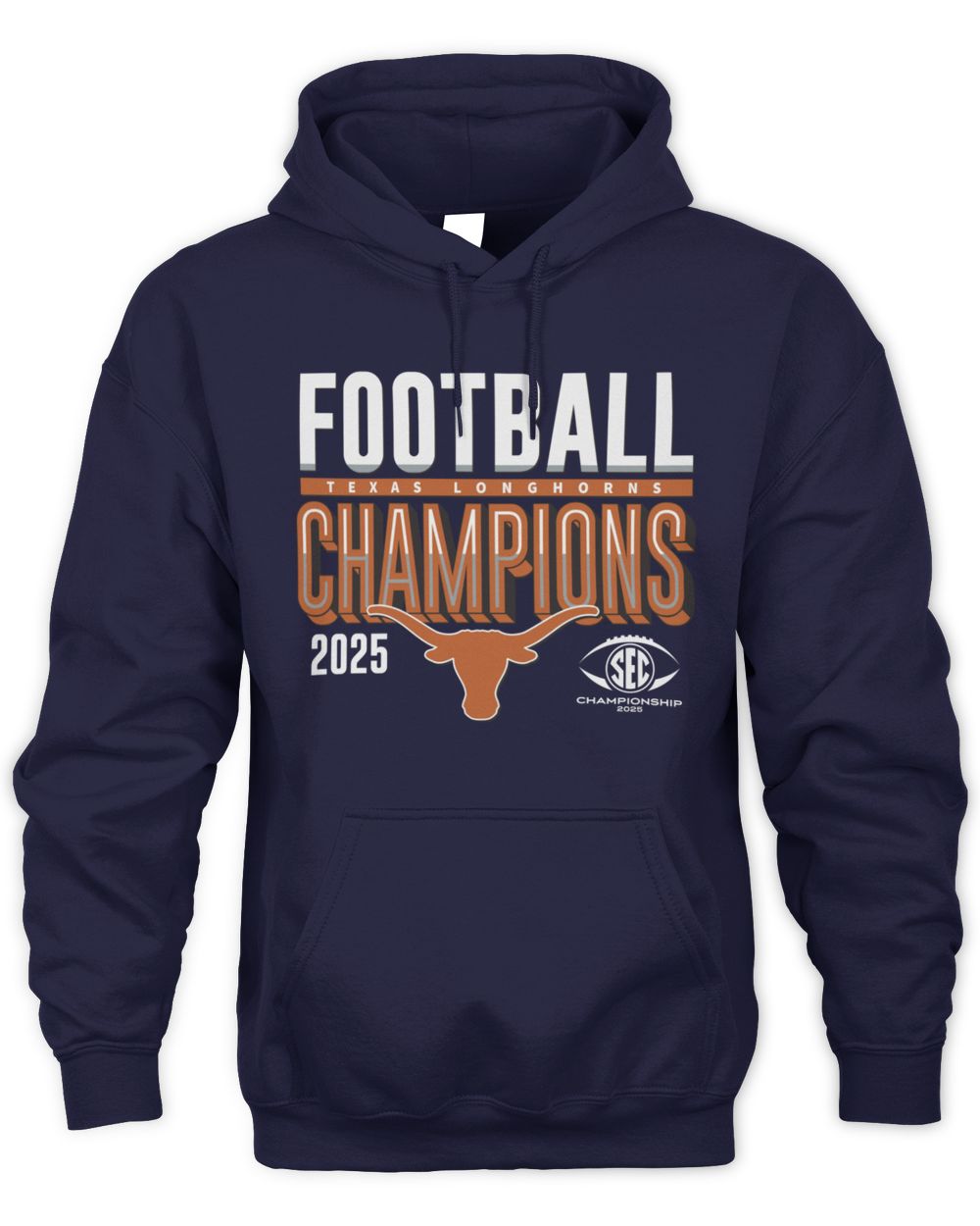 SEC Champions 2025 Texas Longhorns Football Graphic Hoodie