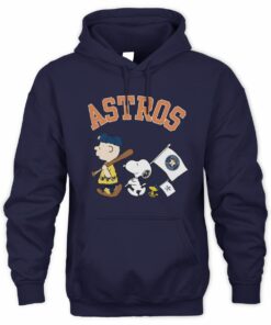 Houston Astros Peanuts Series Charlie Brown Snoopy Flag Baseball Hoodie
