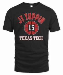 JT Toppin Texas Tech Basketball Name  Number 15Tee Shirt