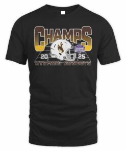 Wyoming Cowboys Helmet 2025 Mountain West Football Champs T-Shirt