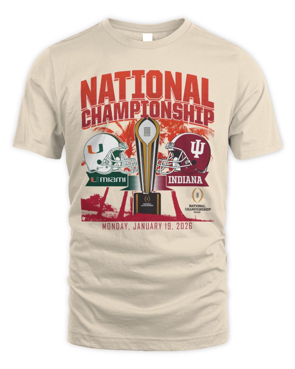 Miami Hurricanes vs Indiana Hoosiers 2026 National Championship Game Match Up T-Shirt