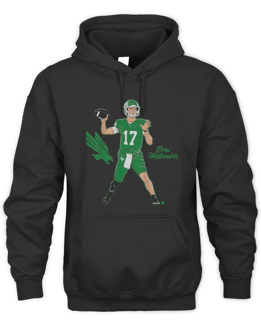 Drew Mestemaker #17 Superstar Pose North Texas Football Hoodie