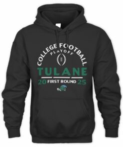College Football Playoff 2025 First Round Tulane Green Wave Black Hoodie