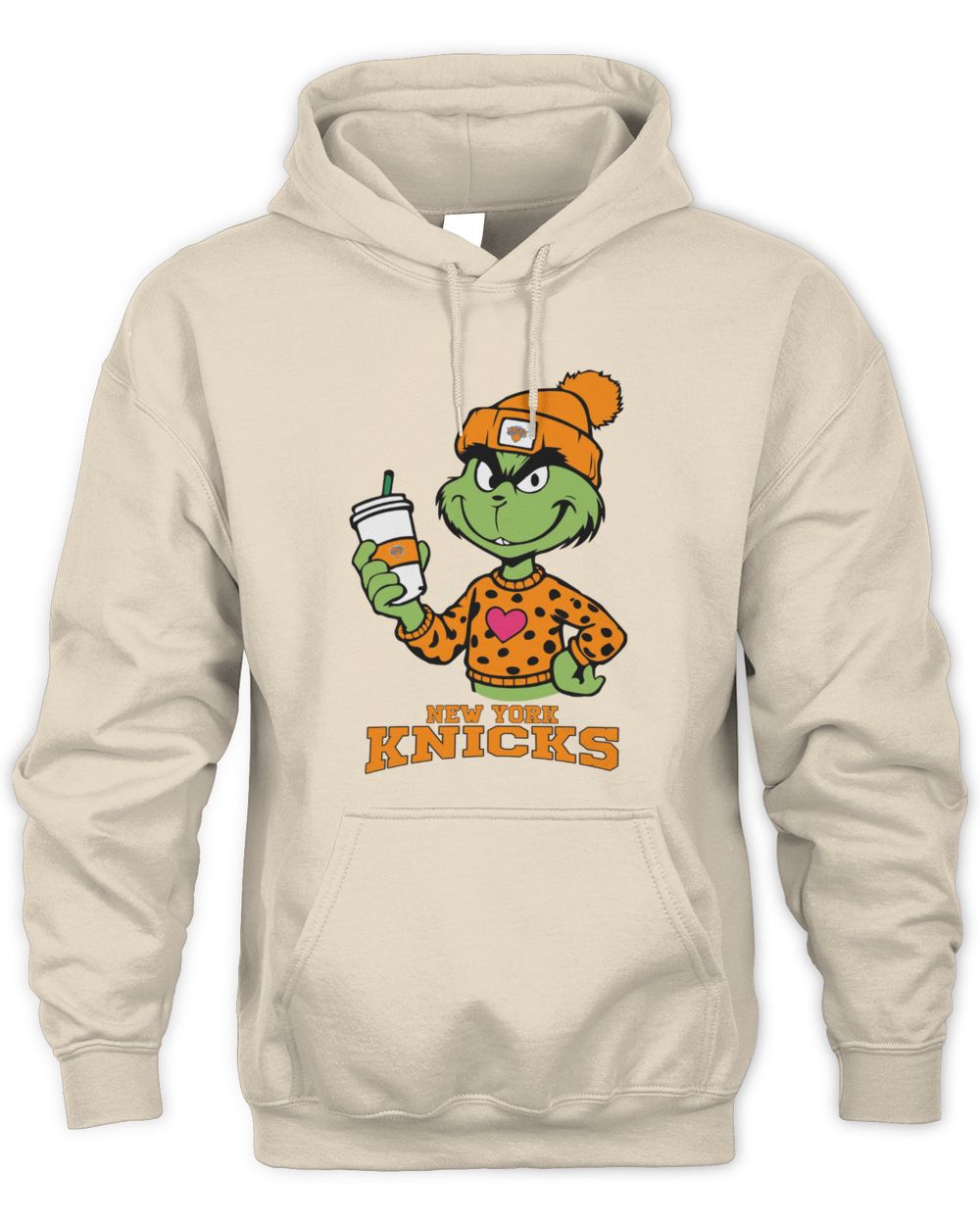 New York Knicks Grinch Christmas Coffee Heart Basketball Holiday Hoodie