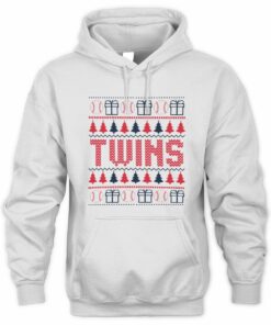 Minnesota Twins Christmas Baseball Trees Presents Ugly Sweater Hoodie