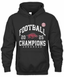 Arkansas Razorbacks 2025 SEC Champions Football Graphic Hoodie
