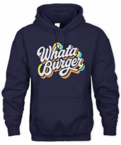 Whataburger Merch Script Tee Navy Hoodie