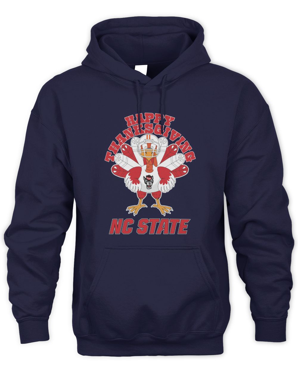 NC State Wolfpack Turkey Helmet Happy Thanksgiving Hoodie