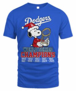 Dodgers World Series Champions Christmas Snoopy Trophy 2025 T-Shirt