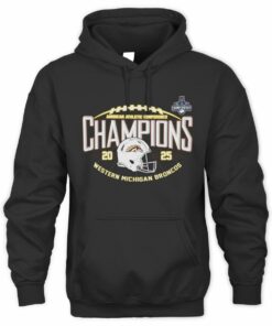 American Athletic Conference Champions Western Michigan Broncos 2025 Football Helmet Hoodie