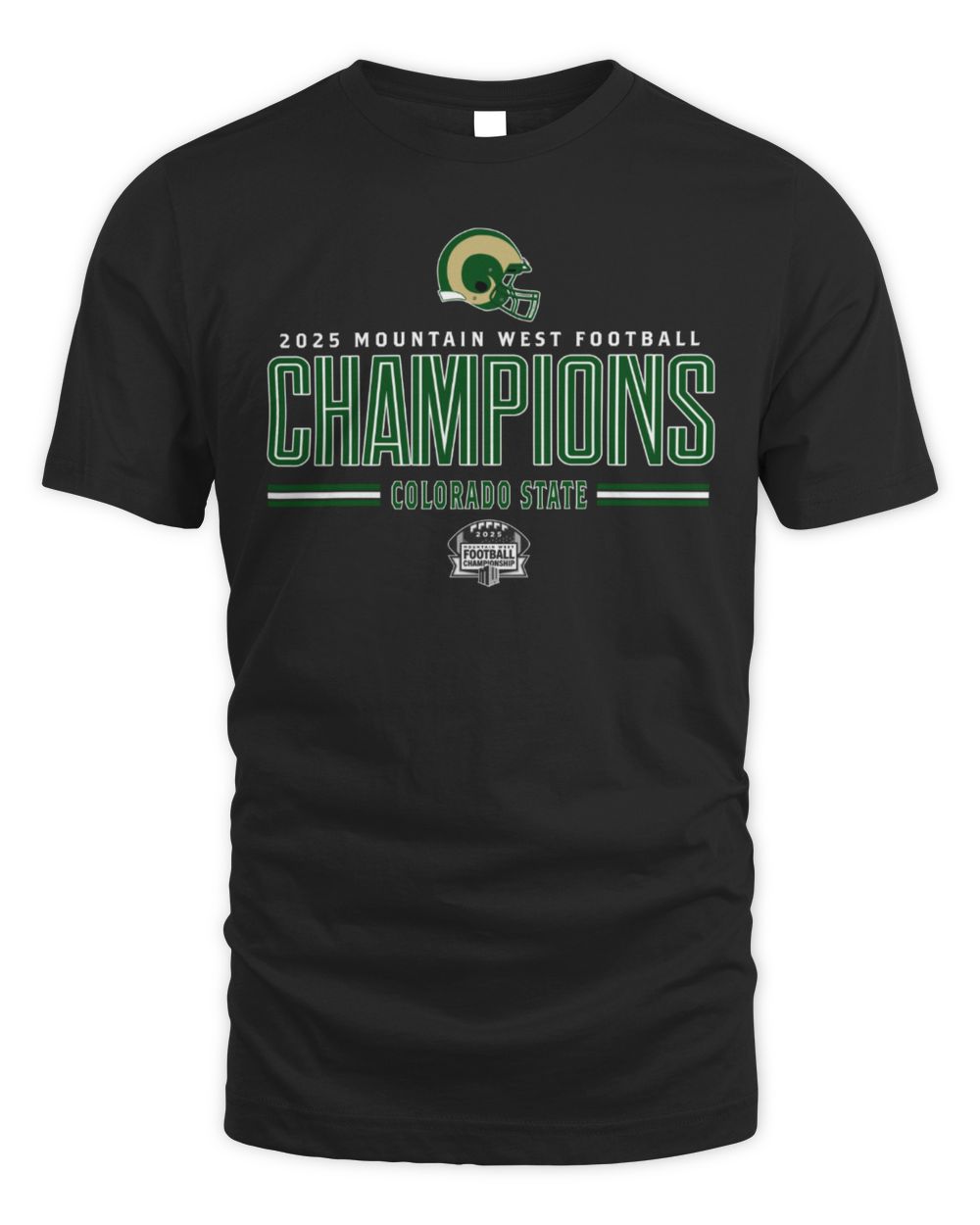 Colorado State Rams 2025 Mountain West Football Champions Helmet T-Shirt