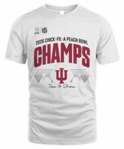 Indiana Hoosiers College Football Playoff 2026 Peach Bowl Champions Locker Room T-Shirt