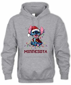 Minnesota Golden Gophers Stitch Santa Christmas Lights Hoodie