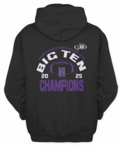 Big Ten Football Champions 2025 Northwestern Wildcats Official Fan Hoodie