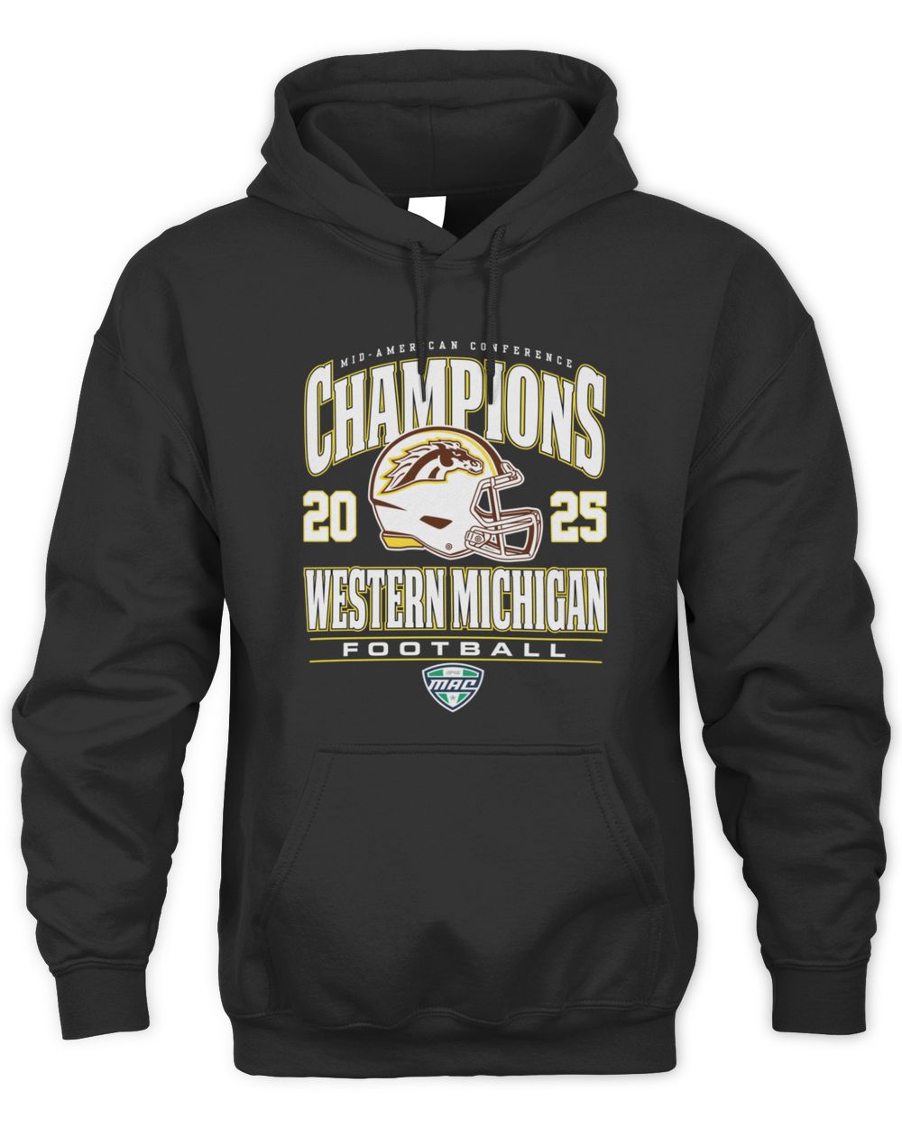 Champions 2025 Western Michigan Broncos Helmet Mid-American Conference Hoodie