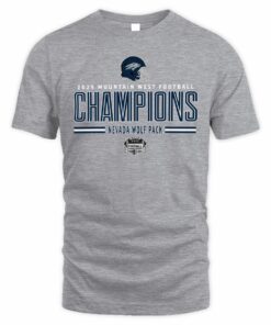 Nevada Wolf Pack 2025 Mountain West Football Champions Helmet T-Shirt