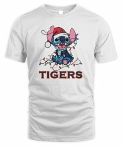 Auburn Tigers Cute Stitch Christmas Lights NCAA T-Shirt