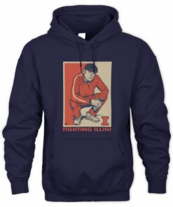 Illinois Basketball Track Suit Coach Underwood Navy Official Hoodie