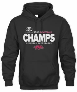 SEC Champs 2025 Arkansas Razorbacks Football Logo Sweatshirt Hoodie