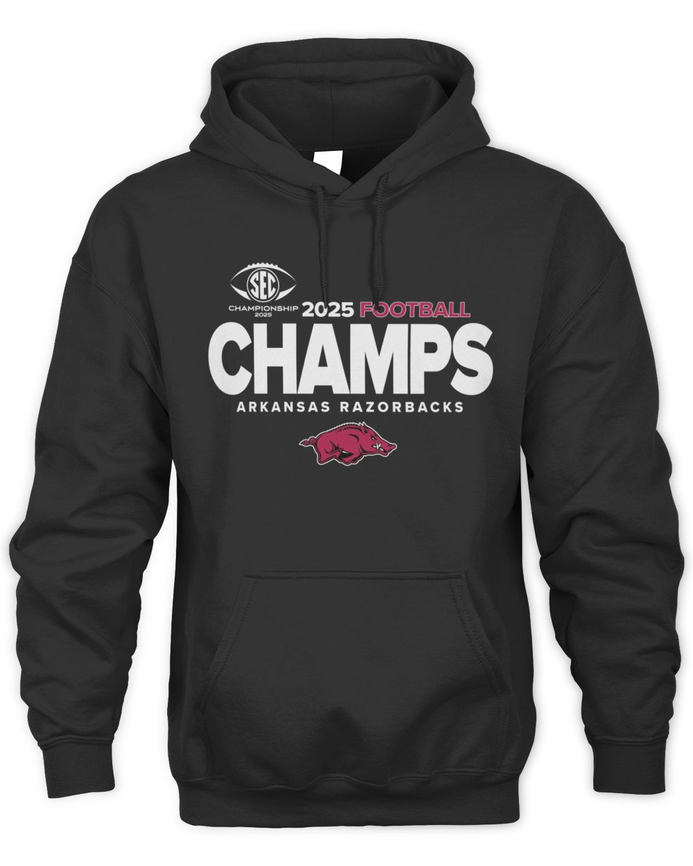 SEC Champs 2025 Arkansas Razorbacks Football Logo Sweatshirt Hoodie