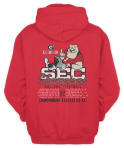 Men's Red Georgia Bulldogs 2025 SEC Football Champions Recap Red Hoodie