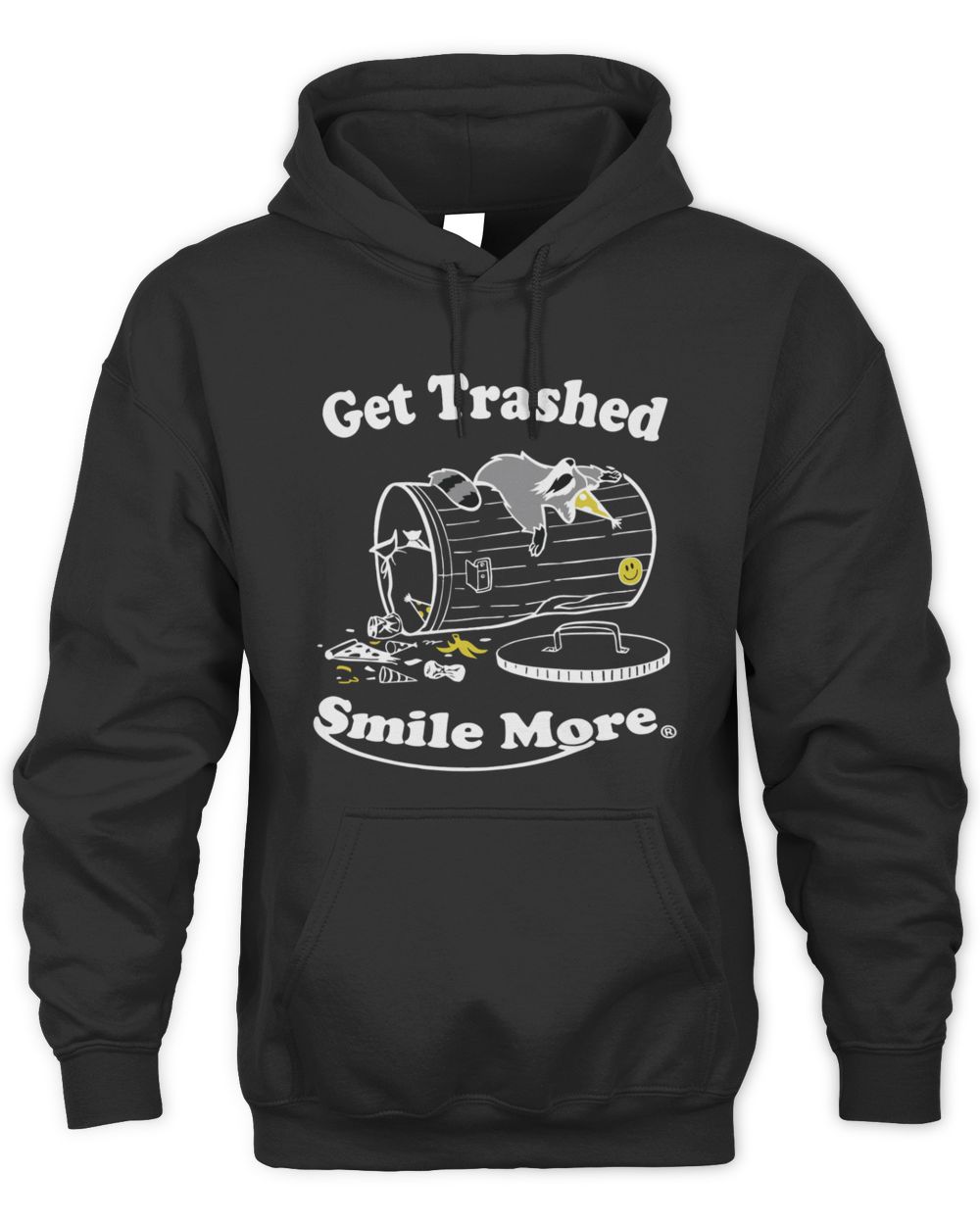 Smile More Merch Get Trashed Black Hoodie