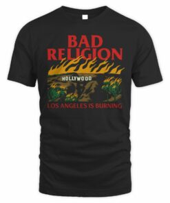 Bad Religion Merch Burning Black T-Shirt