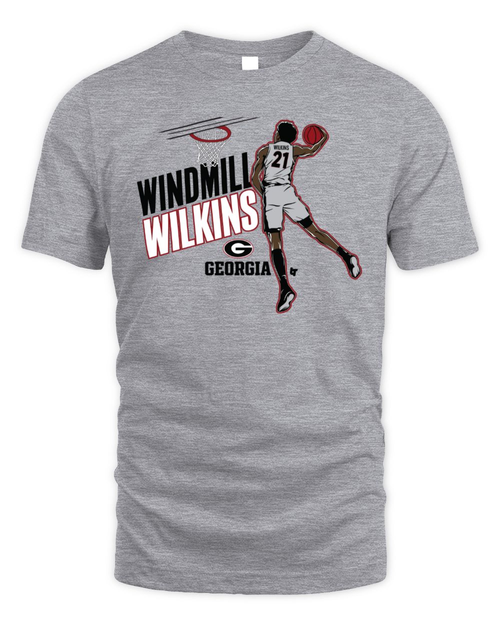 Georgia Basketball Windmill Jake Wilkins T-Shirt