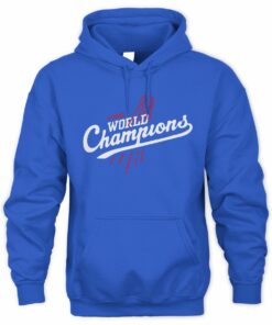 Dodgers 9-Time World Champions Baseball Script Hoodie