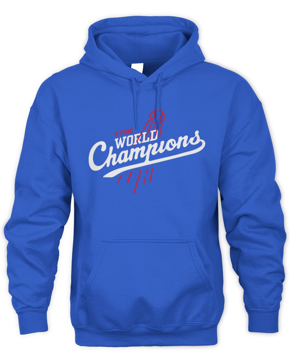 Dodgers 9-Time World Champions Baseball Script Hoodie