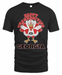 Georgia Bulldogs Happy Thanksgiving Turkey T-Shirt