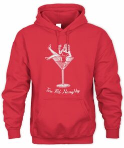 Red Cocktail Tini Bit Naughty Christmas Hoodie
