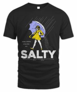 Salty Girl Morton Salt Parody Retro Black T-Shirt