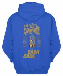 Back 2 Back World Series Champions Los Angeles Dodgers Roster Hoodie