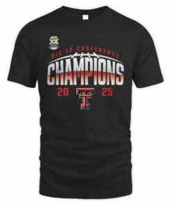 Men's Black Texas Tech Red Raiders 2025 Big 12 Football Champions Endzone Speed T-Shirt