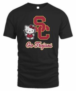 USC Trojans Hello Kitty Get Hyped Women’s Black T‑Shirt
