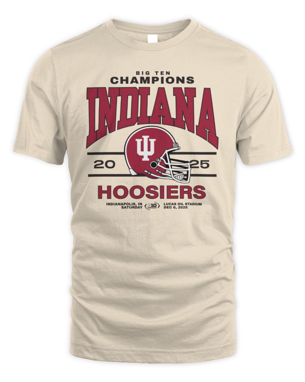 Big Ten Championship Shop Indiana Hoosiers White Homefield 2025 Big Ten Football Champions T Shirt