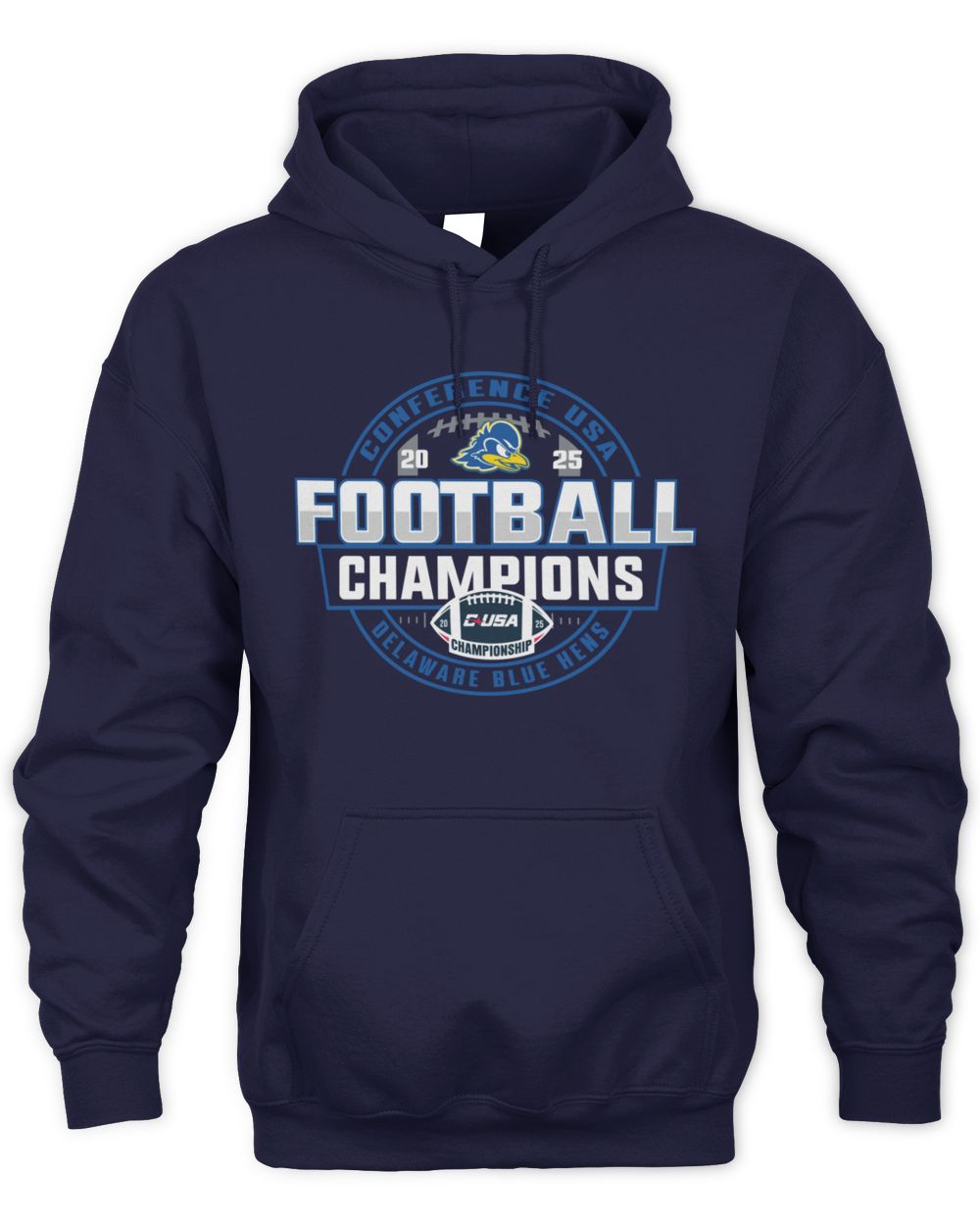 Delaware Blue Hens Football 2025 Conference USA Champions Game Day Hoodie