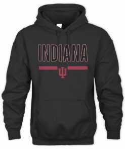 Men's Black Indiana Hoosiers Classic Inline Black Official Hoodie