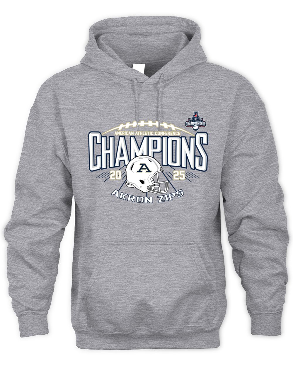 American Athletic Conference Champions Akron Zips 2025 Football Helmet Hoodie