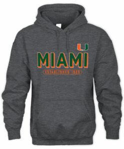 Miami Hurricanes Shadow Fill Tri-Blend Black Official Hoodie