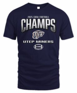 UTEP Miners 2025 C-USA Football Champions Title Tee Official