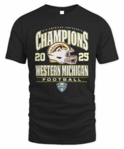 Western Michigan Broncos Helmet 2025 MAC Football Champions T-Shirt