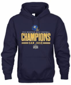 San José State Spartans Helmet 2025 Mountain West Conference Champions Hoodie