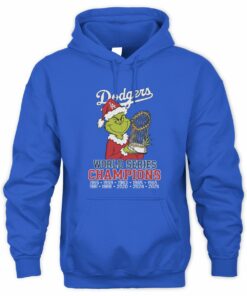 Dodgers World Series Champions The Grinch Christmas All Championship Years Hoodie