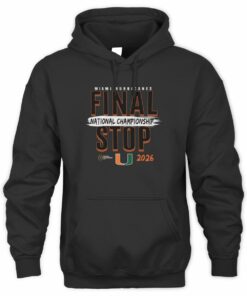 Miami Hurricanes College Football Playoff 2026 National Championship Game Final Stop Black Official Hoodie